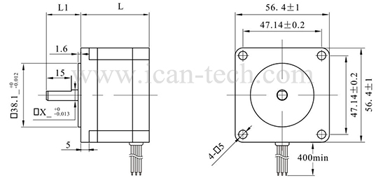 motor 2phase nema23 dimension